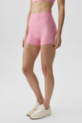 3" Airlift Gingham High-Waist Sleek Short - Paradise Pink Gingham — photo 1