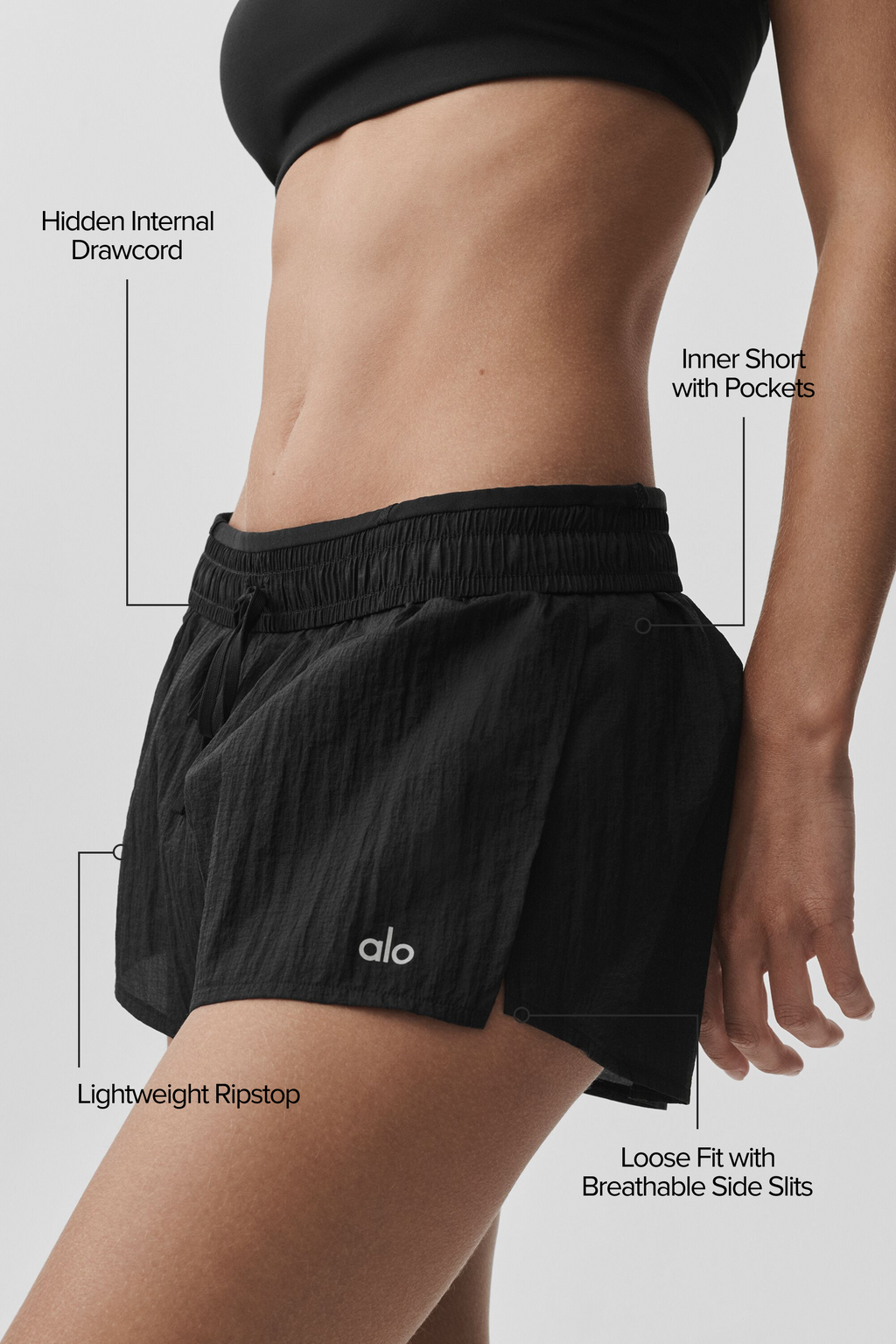 Mid-Rise Go Time Short - Black — photo 2