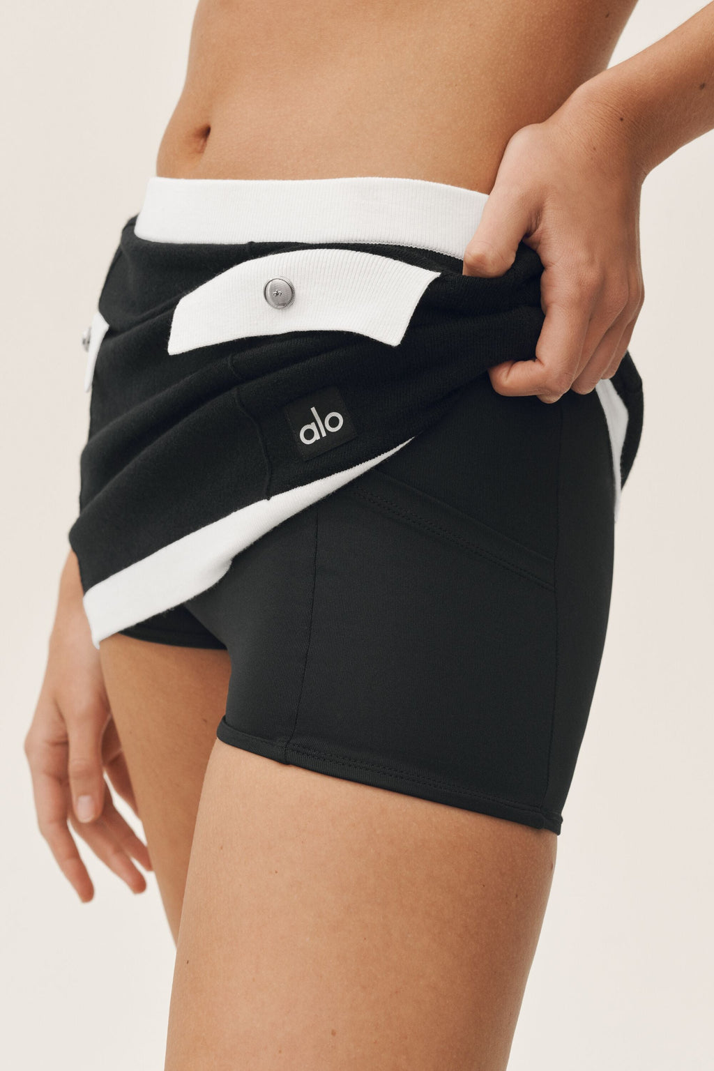 Cotton Cashmere High-Waist Capri Dream Skirt - Black/White — photo 3