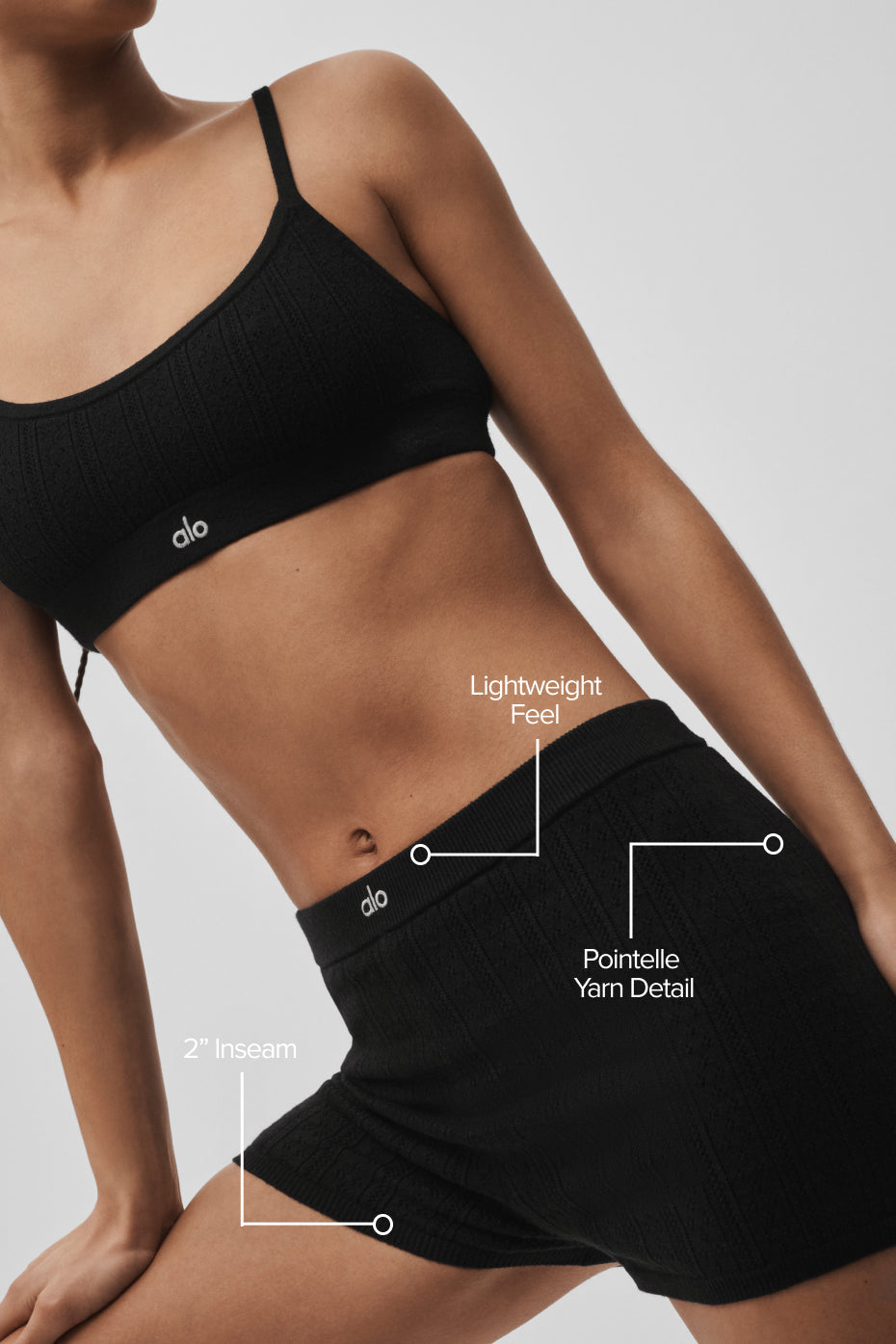 Pointelle Sweater Be Mine Hot Short - Black — photo 2