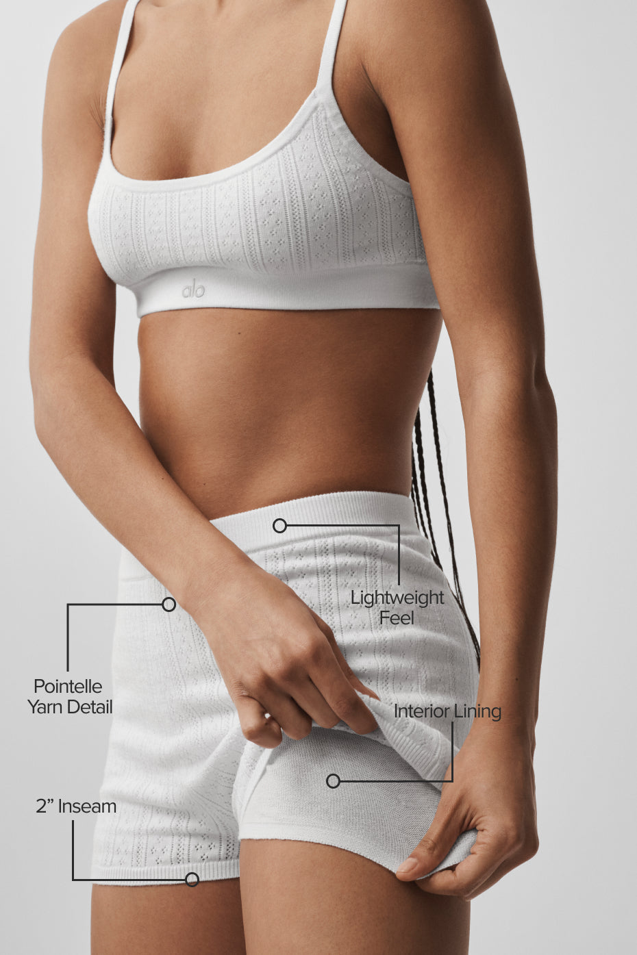 Pointelle Sweater Be Mine Hot Short - Semi Sheer White — photo 2
