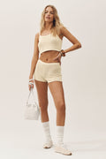 Silk Cashmere Mid-Rise Heatwave Short - Sandy Beige — photo 1