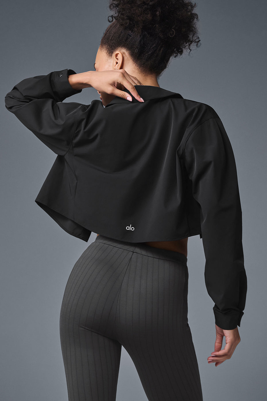 Cropped Take Me Out Button Up - Black — photo 2