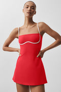 Airbrush Streamlined Dress - Bright Red/White — photo 1