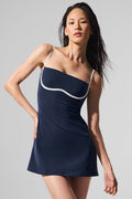 Airbrush Streamlined Dress - Navy/Ivory — photo 1