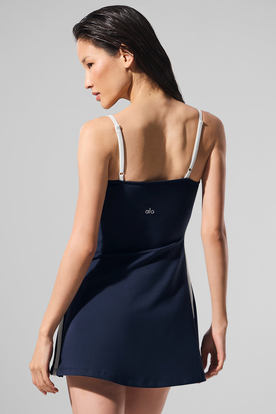 Airbrush Streamlined Dress - Navy/Ivory — photo 3