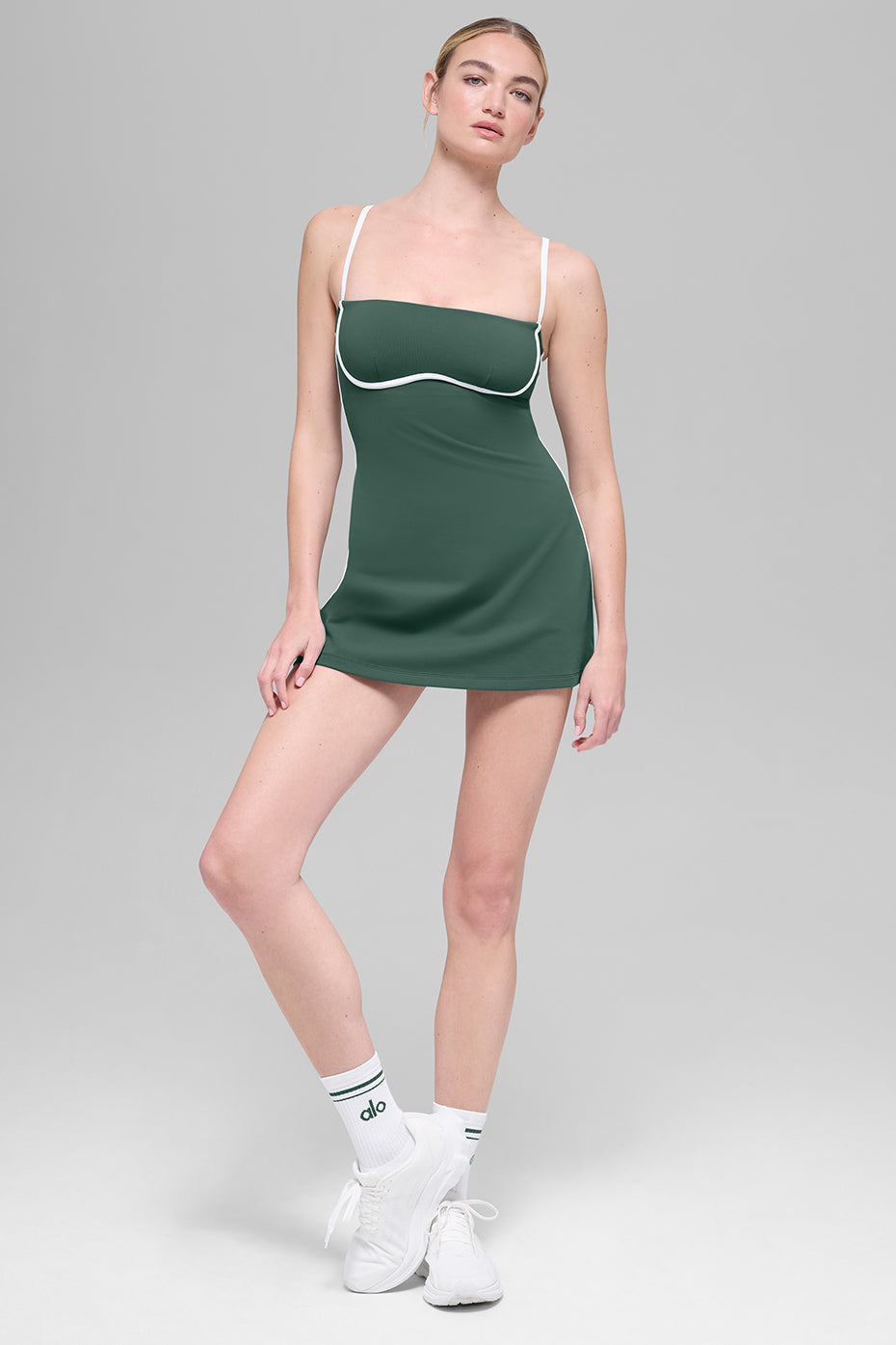 Airbrush Streamlined Dress - Clover Green/White — photo 5