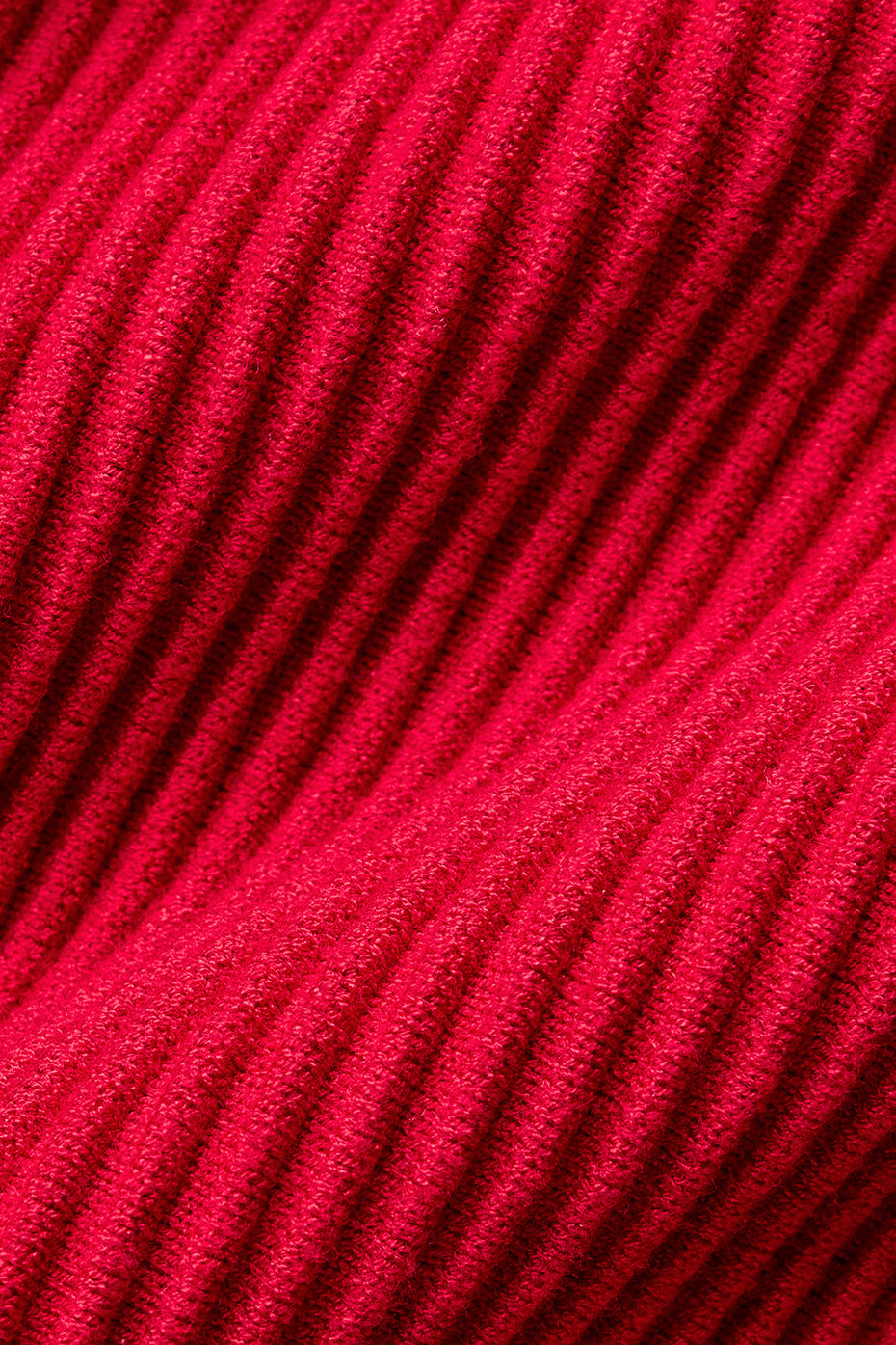 Denim Knit Mini Dress - Bold Red/Dark Bold Red — photo 5