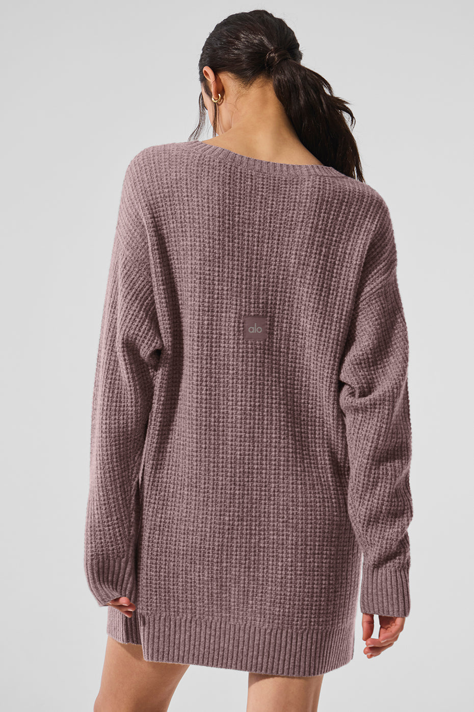 Cashmere Plush Waffle Dress - Mushroom Heather — photo 3