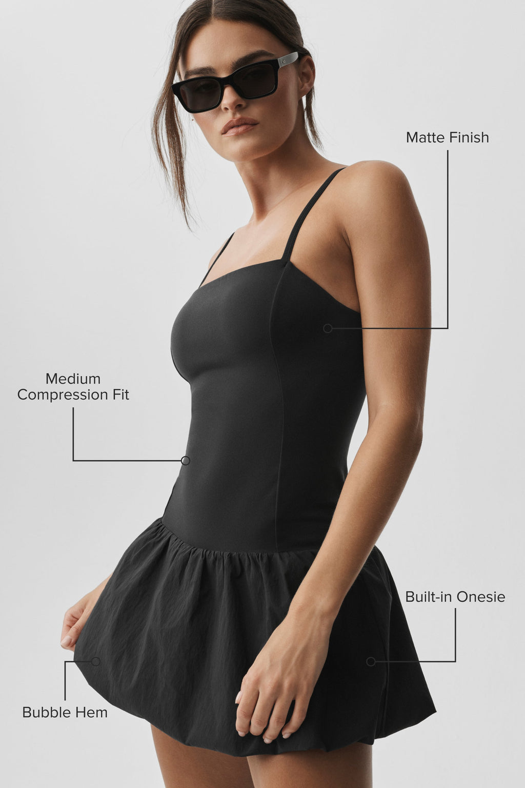Airbrush Love Match Tennis Dress - Black — photo 2