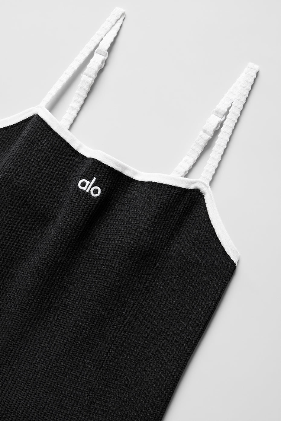 Ribbed Sweater Knit Highline Dress - Black/White — photo 6
