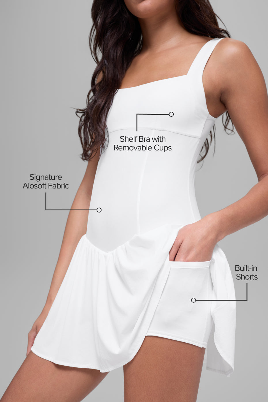 Alosoft Break Point Tennis Dress - White — photo 2
