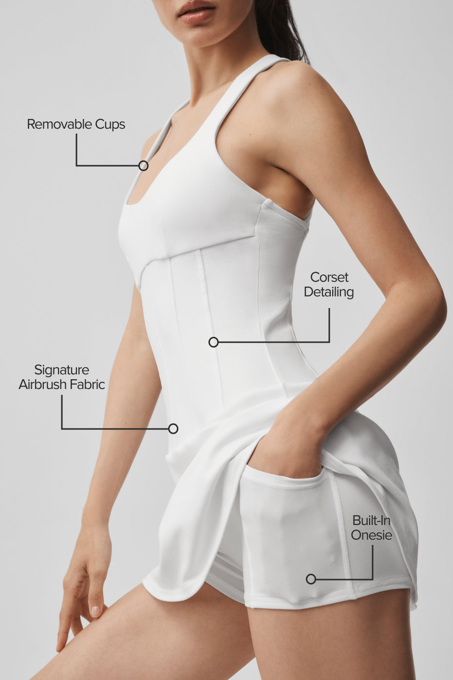 Airbrush Sparks Fly Corset Tennis Dress - White — photo 2