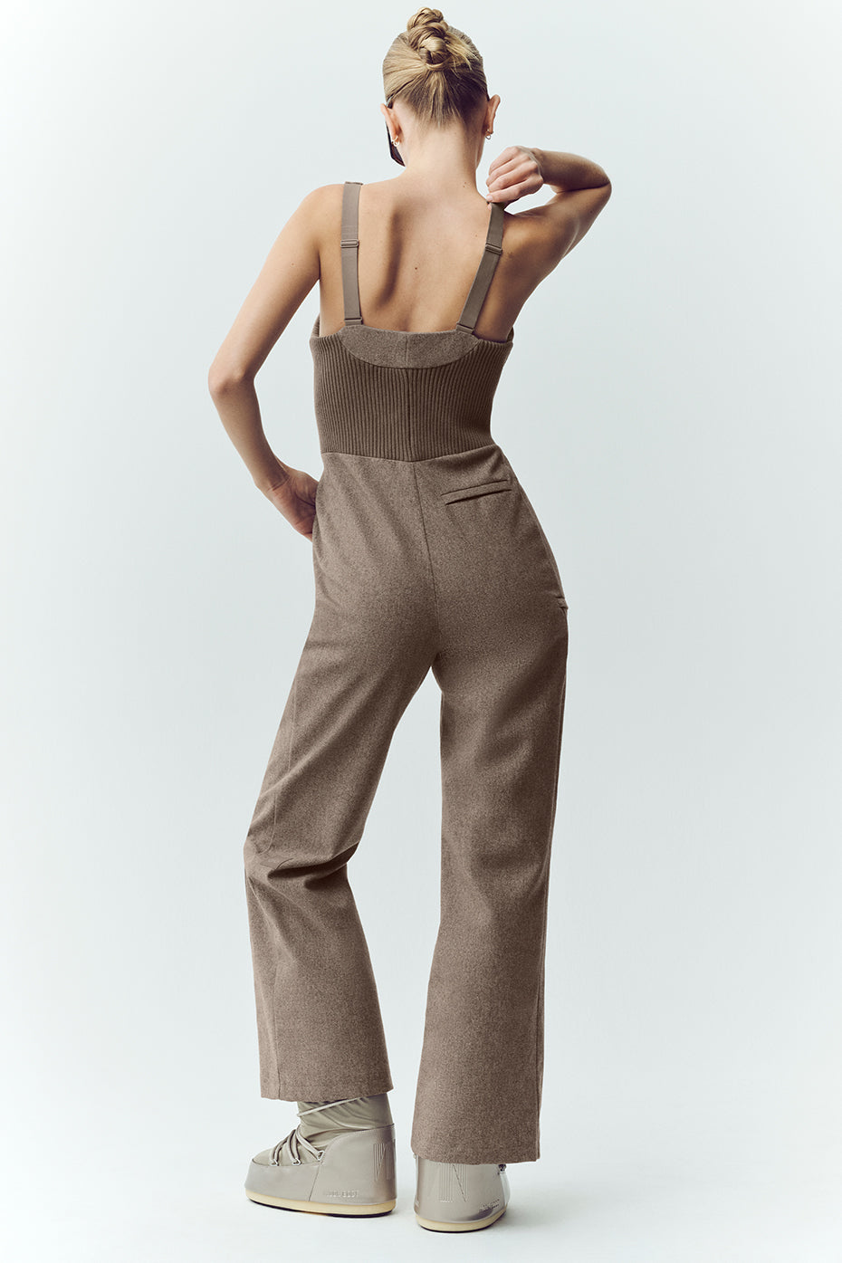 Wool Blend Bunny Slope Bib - Alpine Cocoa Heather — photo 2
