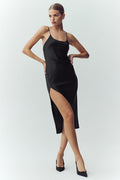 Silk Luminous Slip Dress - Black — photo 1