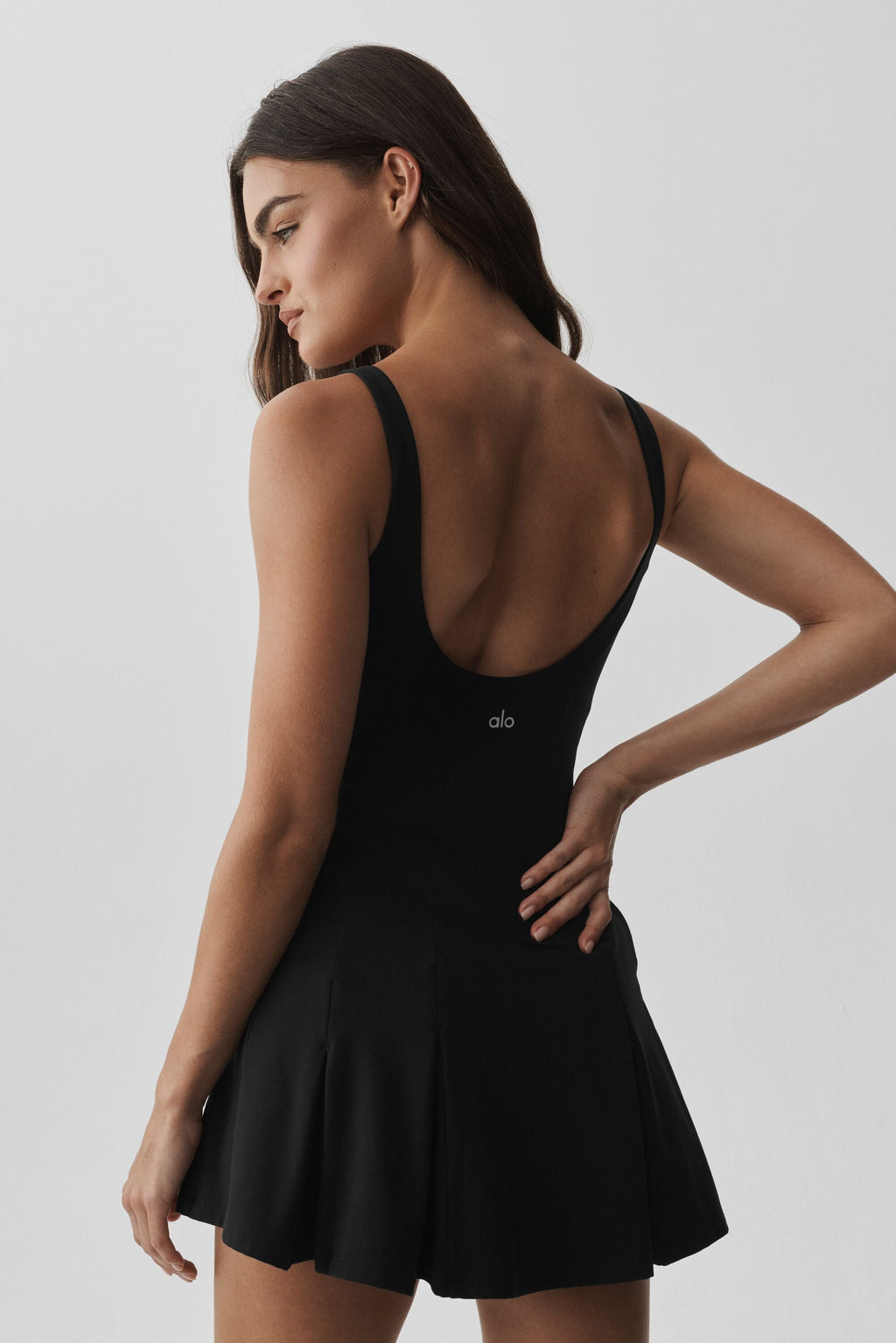 ALO Softsculpt Topspin Tennis Dress - Black — photo 4