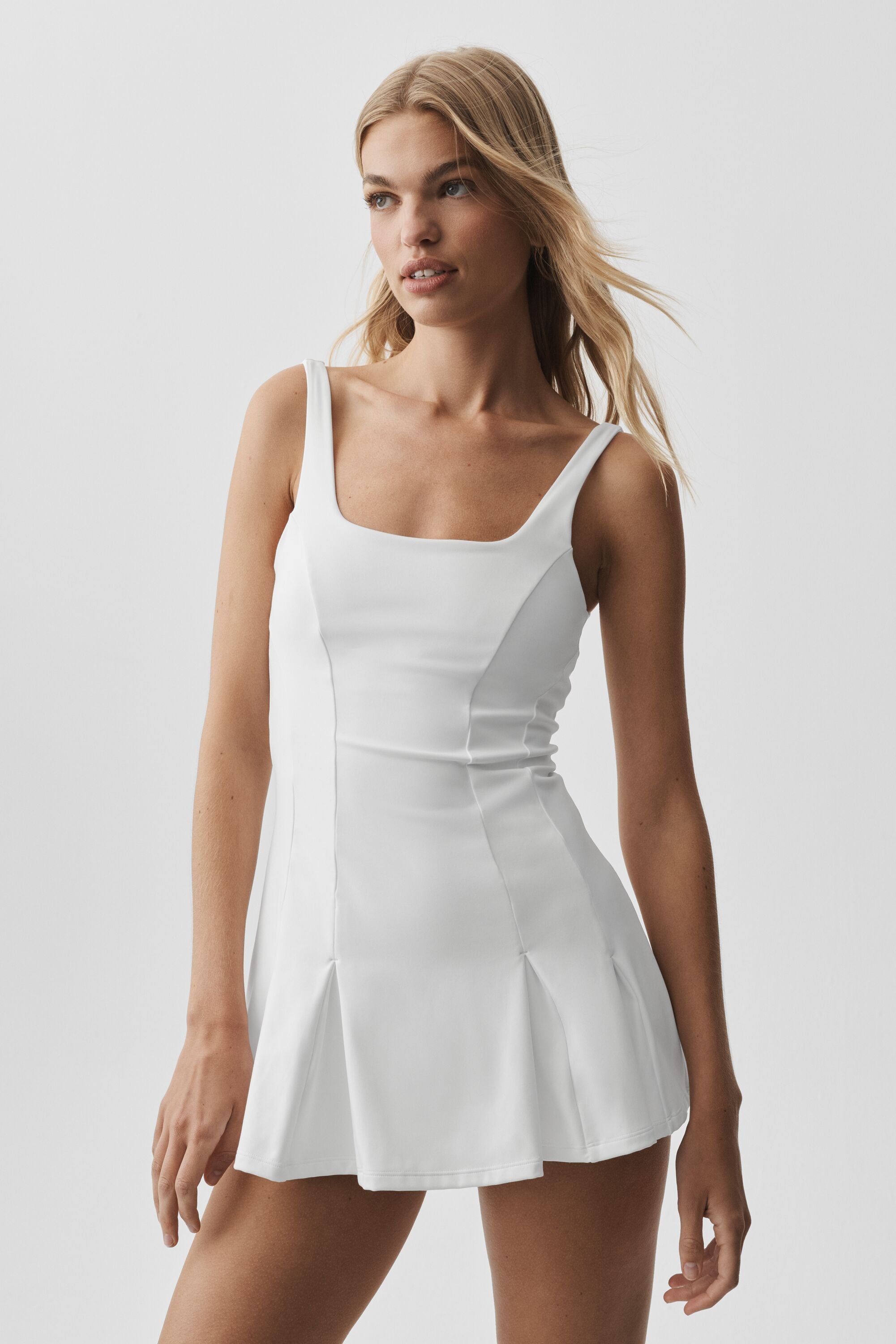 ALO Softsculpt Topspin Tennis Dress - White — photo 3