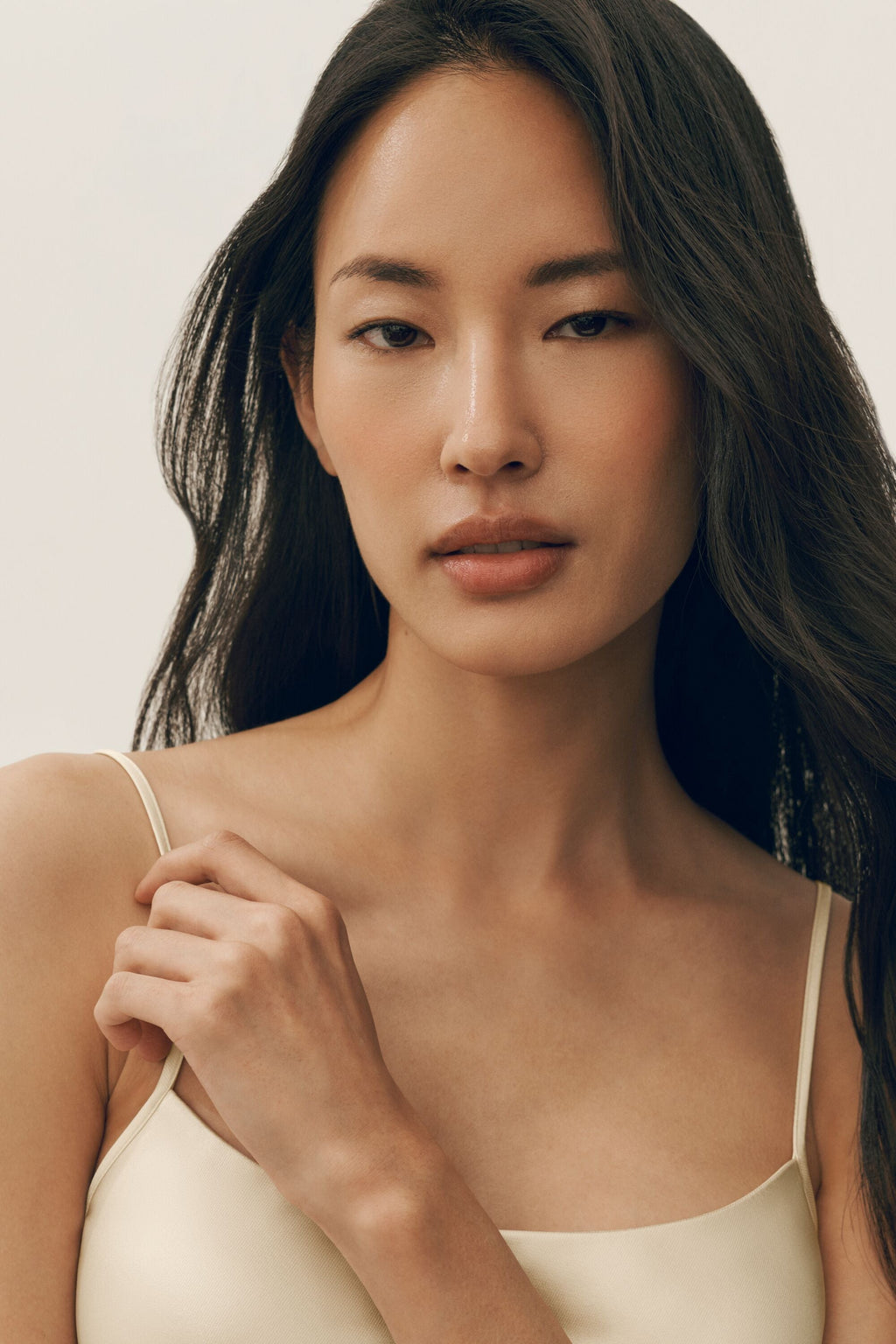 Silk Blend Radiance Dress - Sandy Beige — photo 4