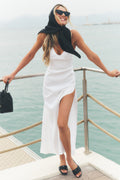 Linen Blend Riviera Maxi Dress - White — photo 1