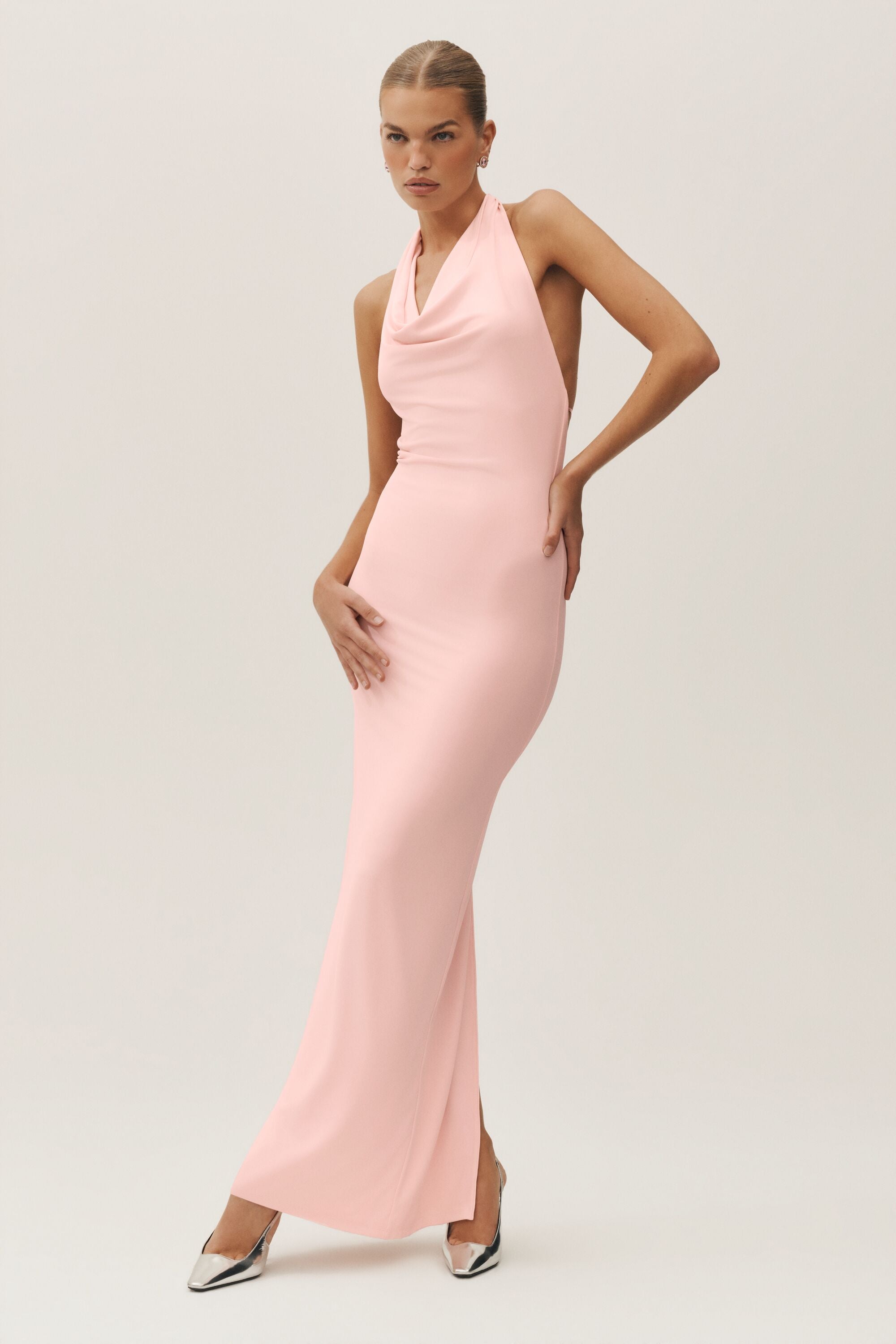 Summer Soiree Halter Maxi Dress - Sundrenched Pink — photo 2