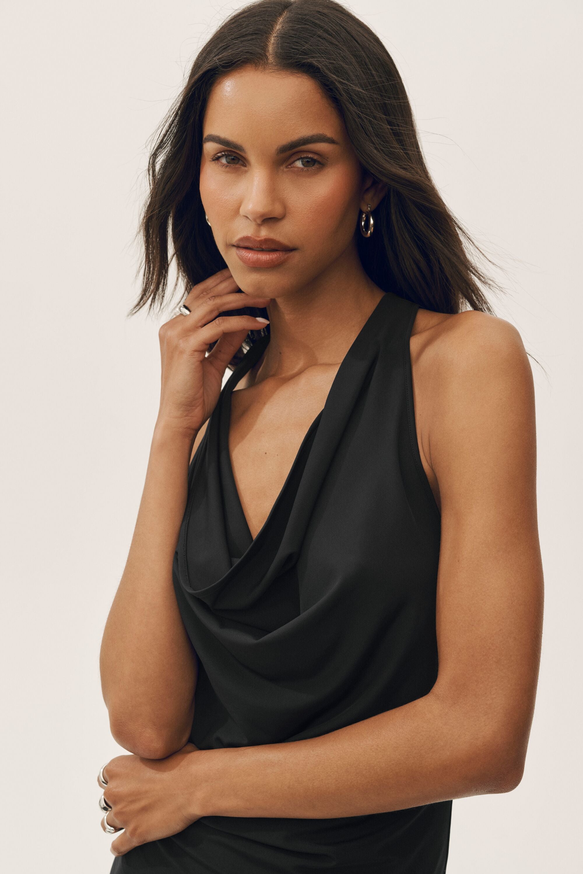 Summer Soiree Halter Mini Dress - Black — photo 3