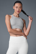 Seamless Delight High Neck Bra - Athletic Heather Grey — photo 2
