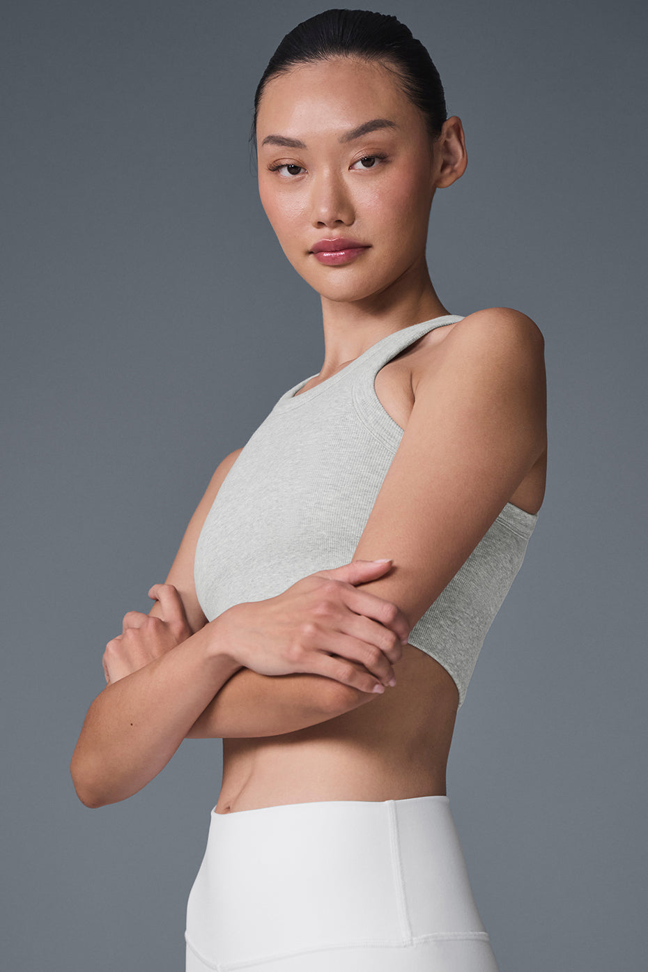 Seamless Delight High Neck Bra - Athletic Heather Grey — photo 4