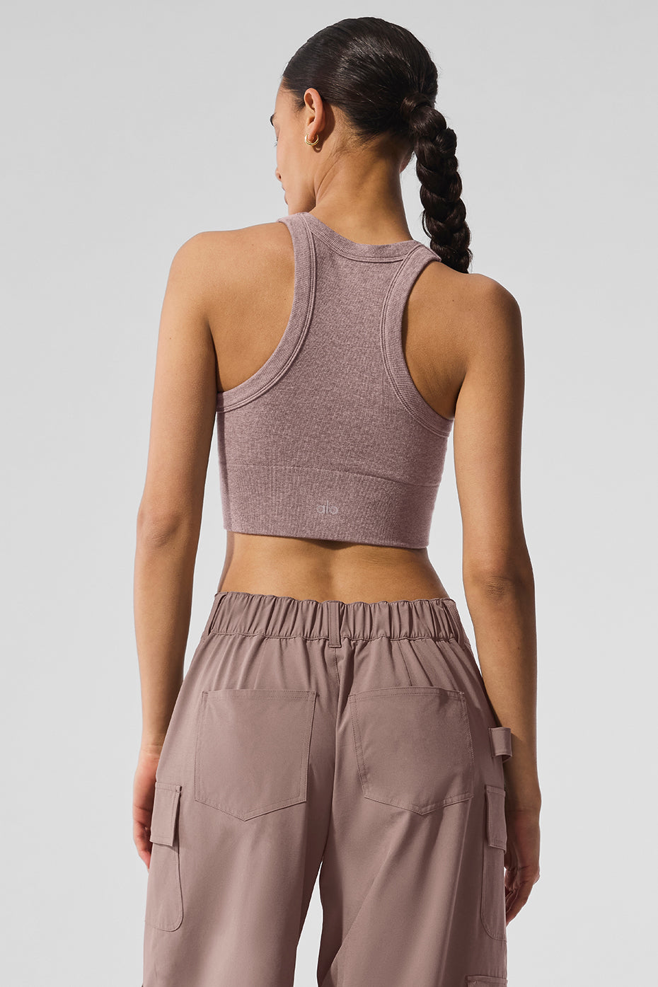 Seamless Delight High Neck Bra - Mushroom Heather — photo 3