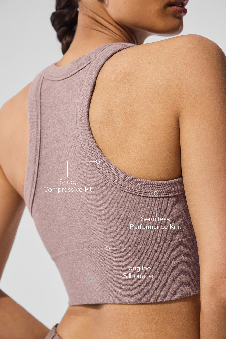 Seamless Delight High Neck Bra - Mushroom Heather — photo 2