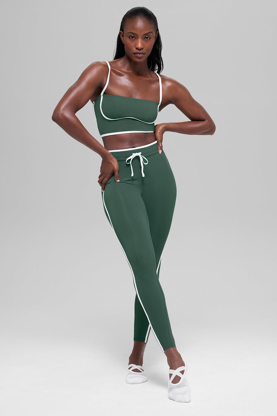 Airbrush Streamlined Bra Tank - Clover Green/White — photo 5