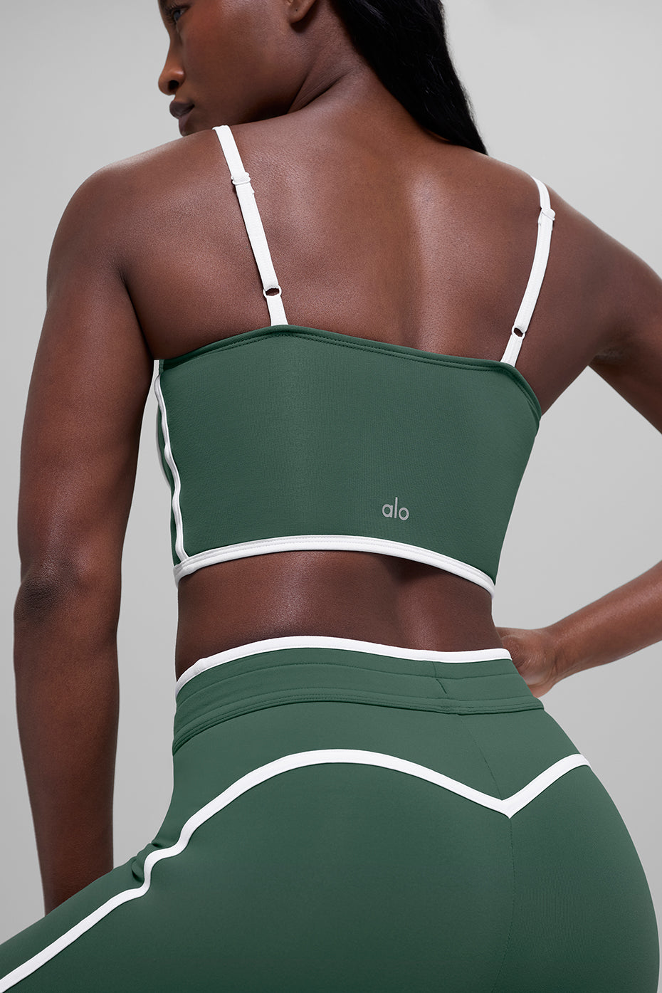 Airbrush Streamlined Bra Tank - Clover Green/White — photo 2