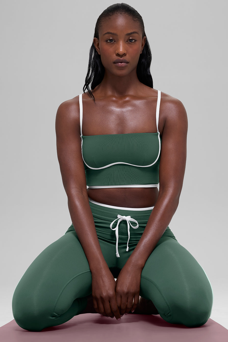 Airbrush Streamlined Bra Tank - Clover Green/White — photo 1