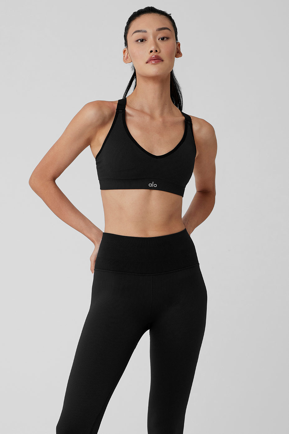 Seamless Ribbed Favorite Bra - Black — photo 1