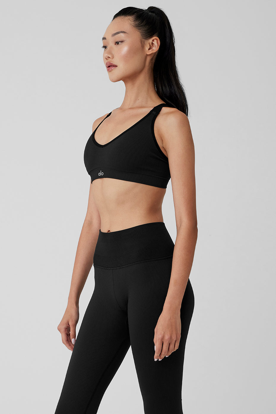 Seamless Ribbed Favorite Bra - Black — photo 3