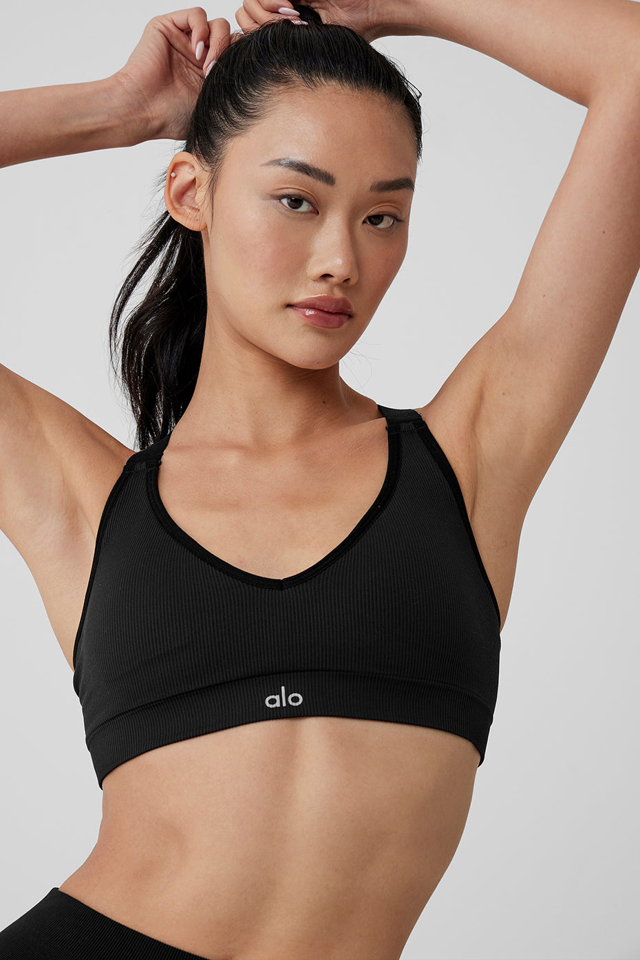 Seamless Ribbed Favorite Bra - Black — photo 4