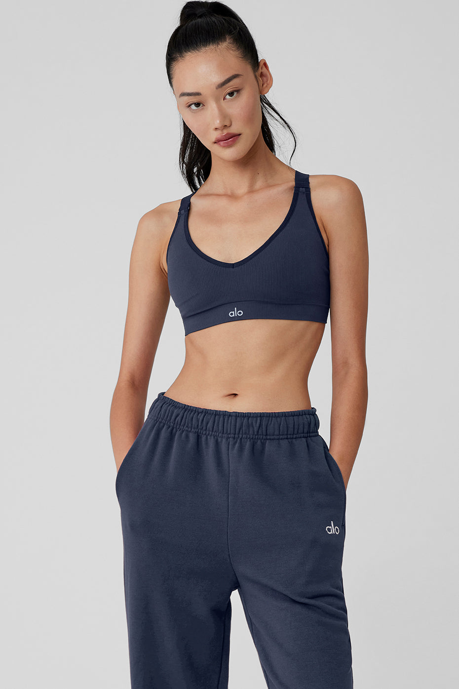 Seamless Ribbed Favorite Bra - Navy — photo 1
