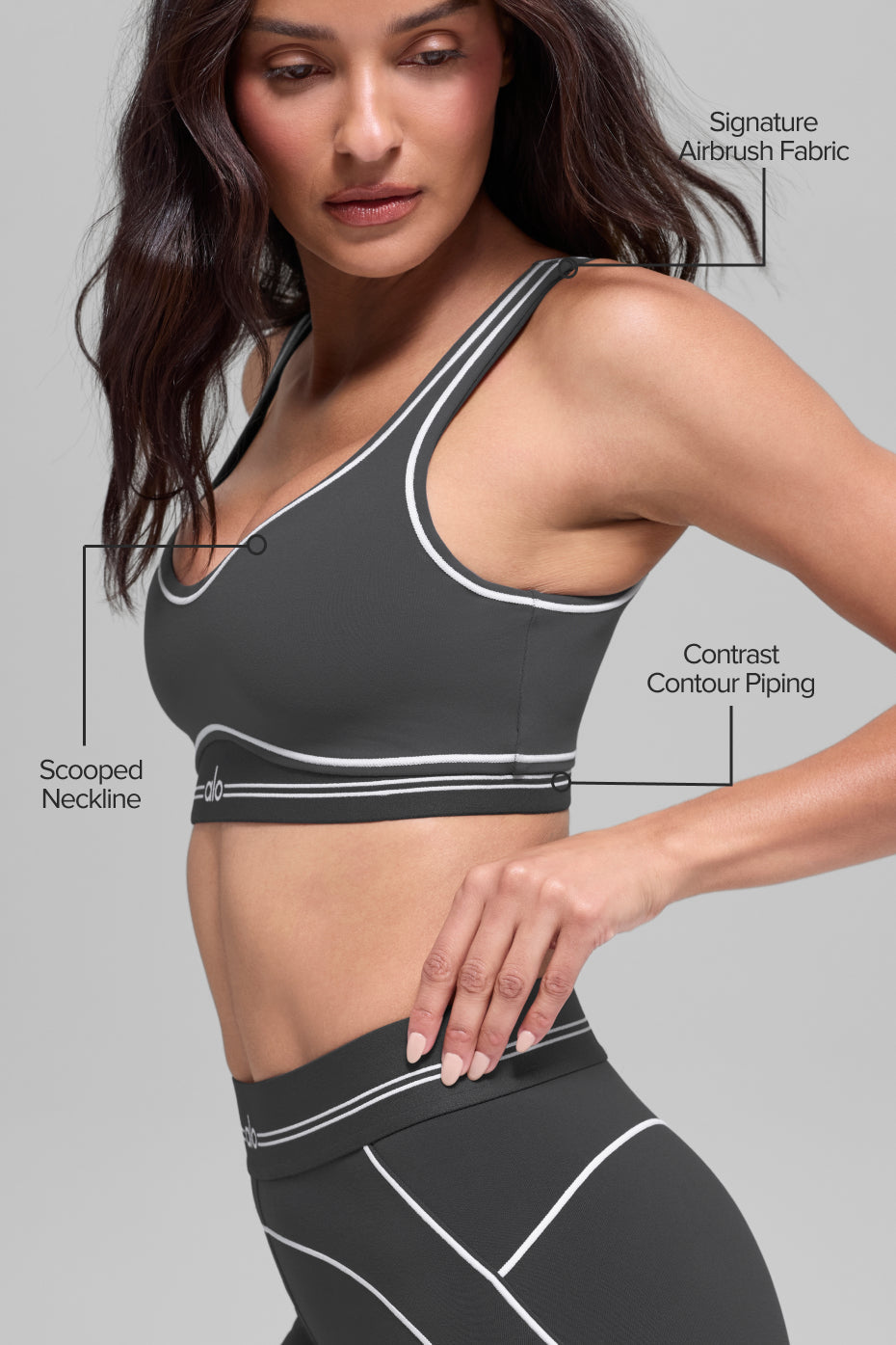 Airbrush Heart Throb Bra - Anthracite/White — photo 2