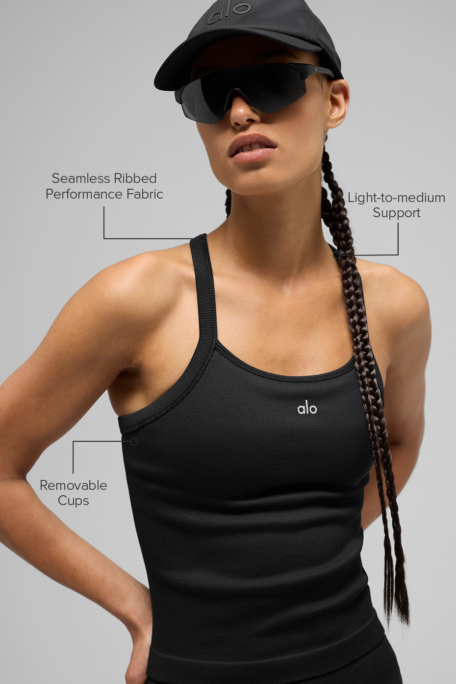 Seamless Ribbed Favorite Full Length Bra Tank - Black — photo 2