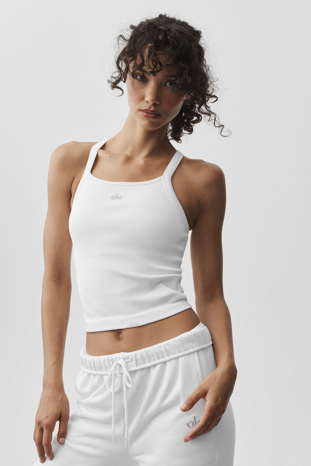 Seamless Ribbed Favorite Full Length Bra Tank - White — photo 1