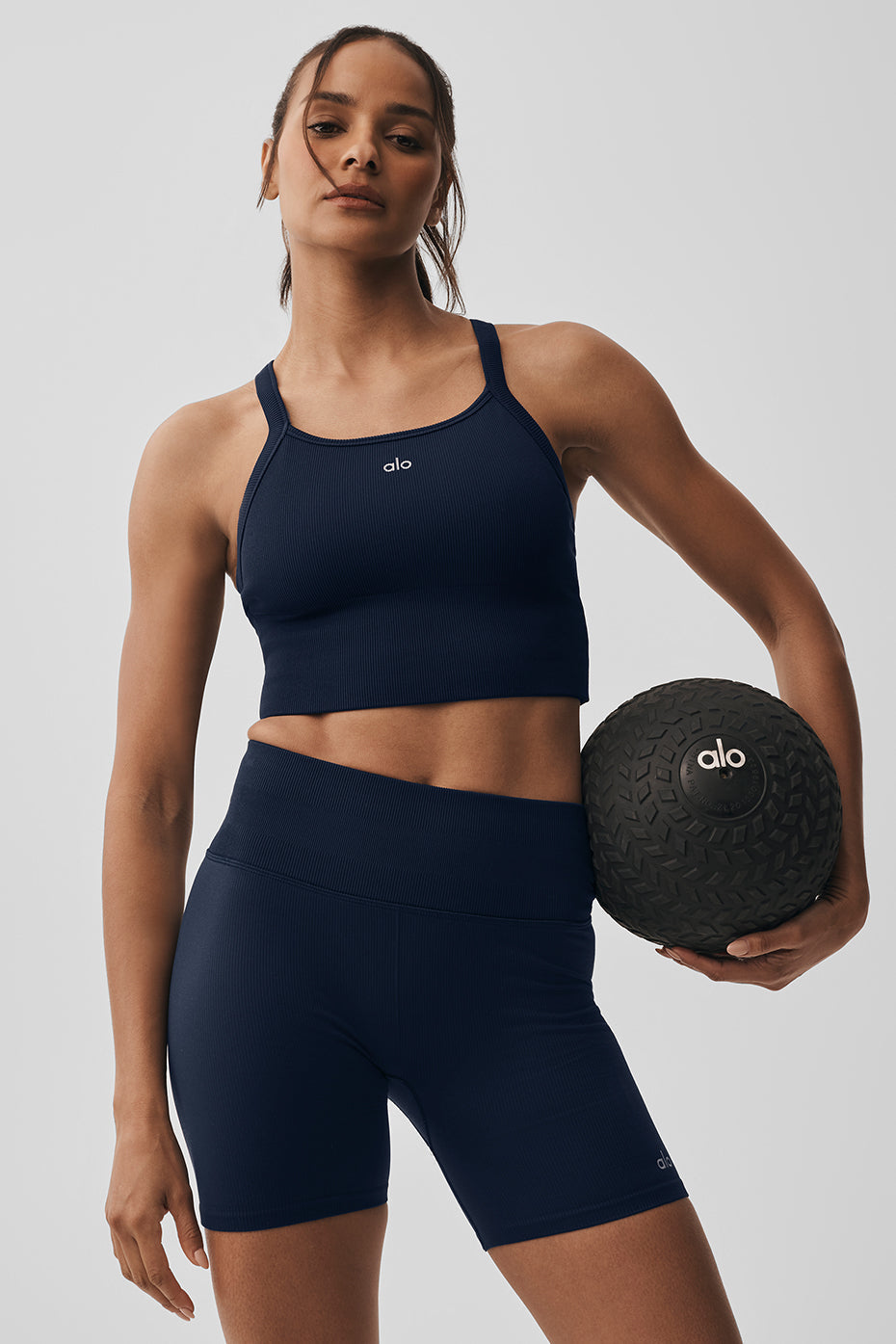 Seamless Ribbed Favorite Bra Tank - Navy — photo 1