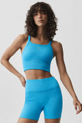 Seamless Ribbed Favorite Bra Tank - Azure Blue — photo 1