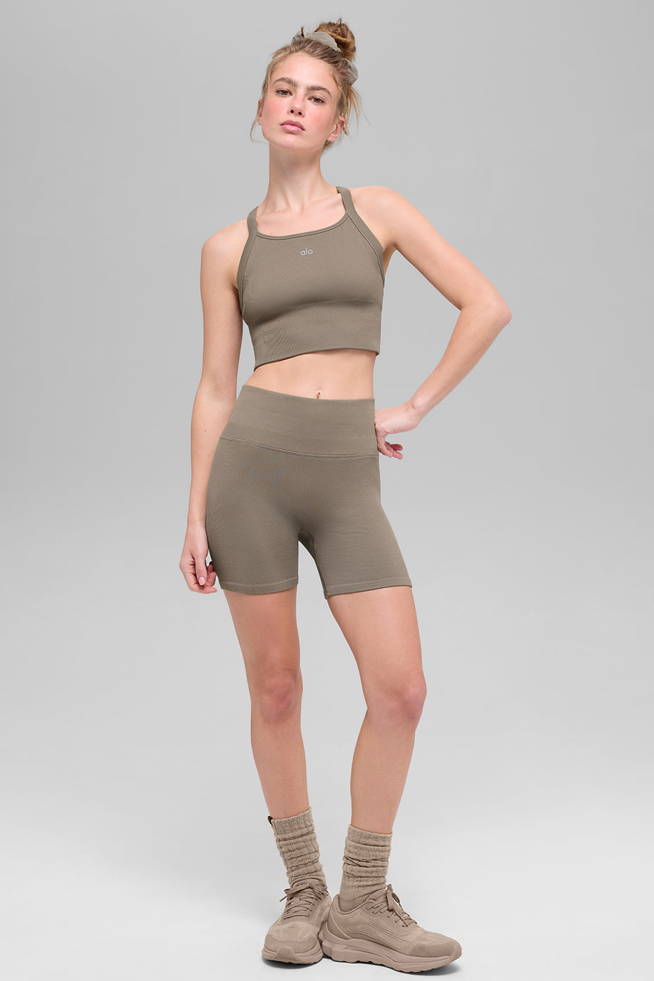 Seamless Ribbed Favorite Bra Tank - Light Cocoa — photo 4
