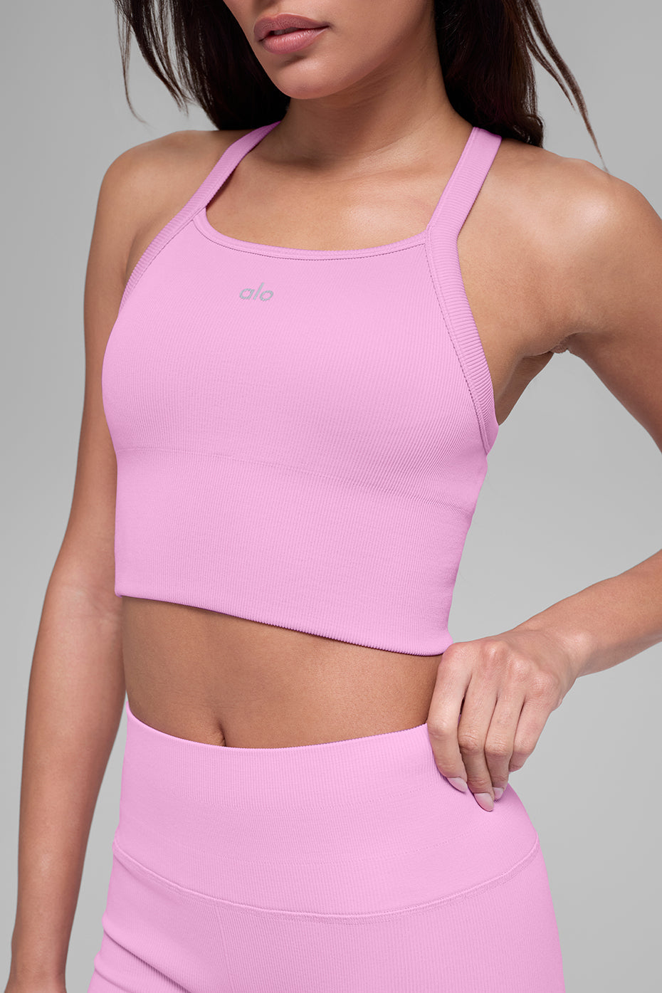 Seamless Ribbed Favorite Bra Tank - Candy Heart Pink — photo 4