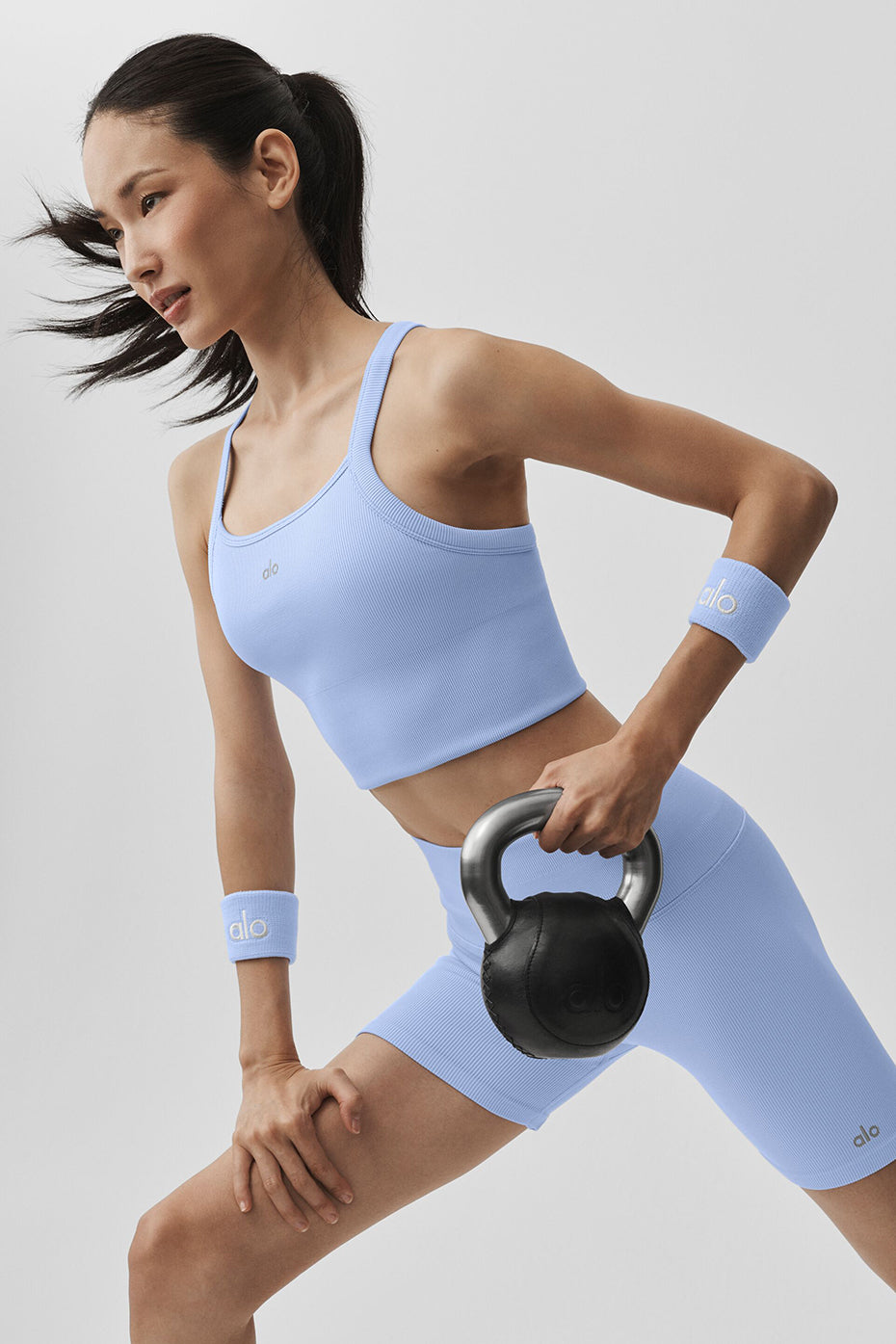 Seamless Ribbed Favorite Bra Tank - Light Provence Blue — photo 1