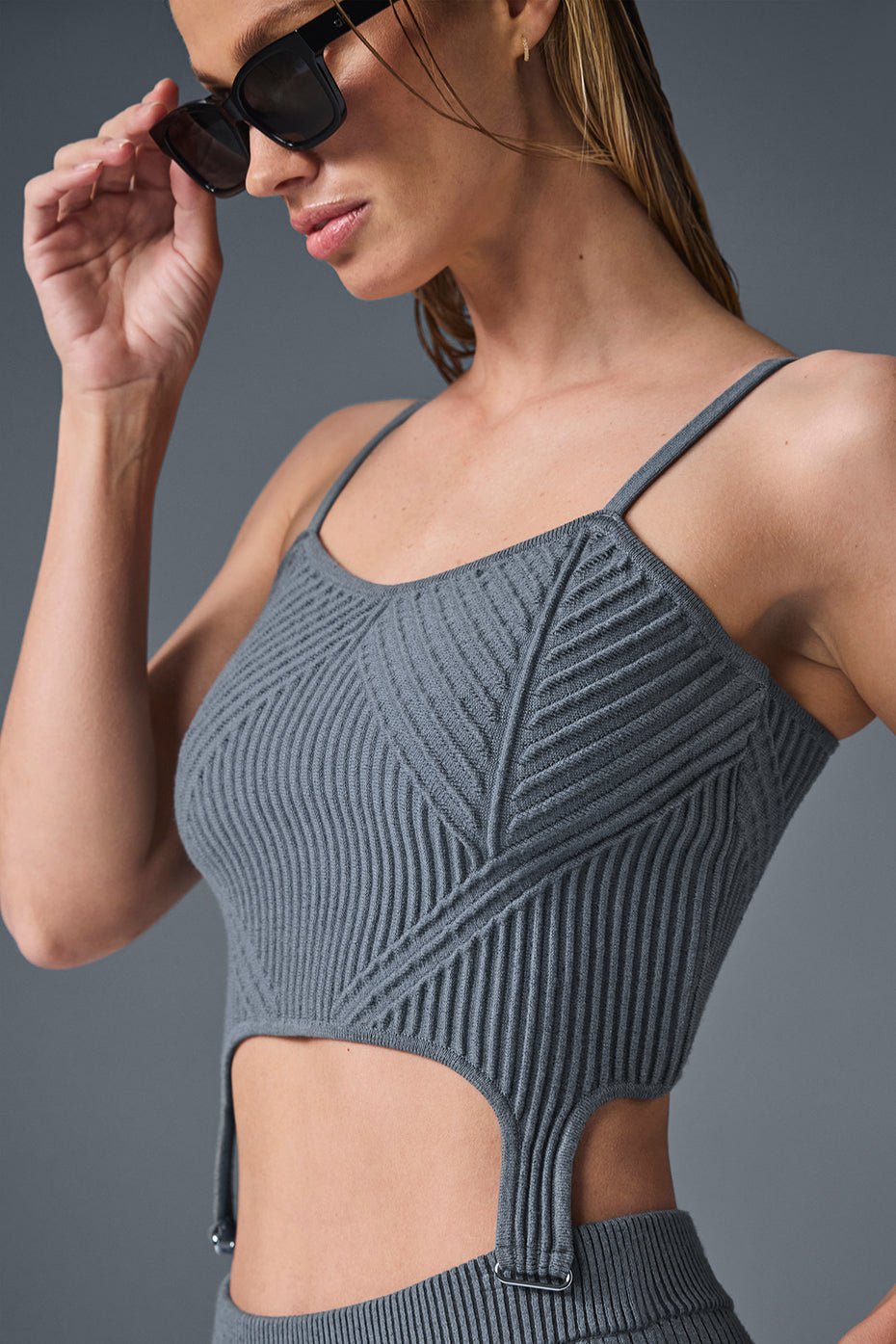 Denim Knit Garter Tank - Steel Grey/Anthracite — photo 2