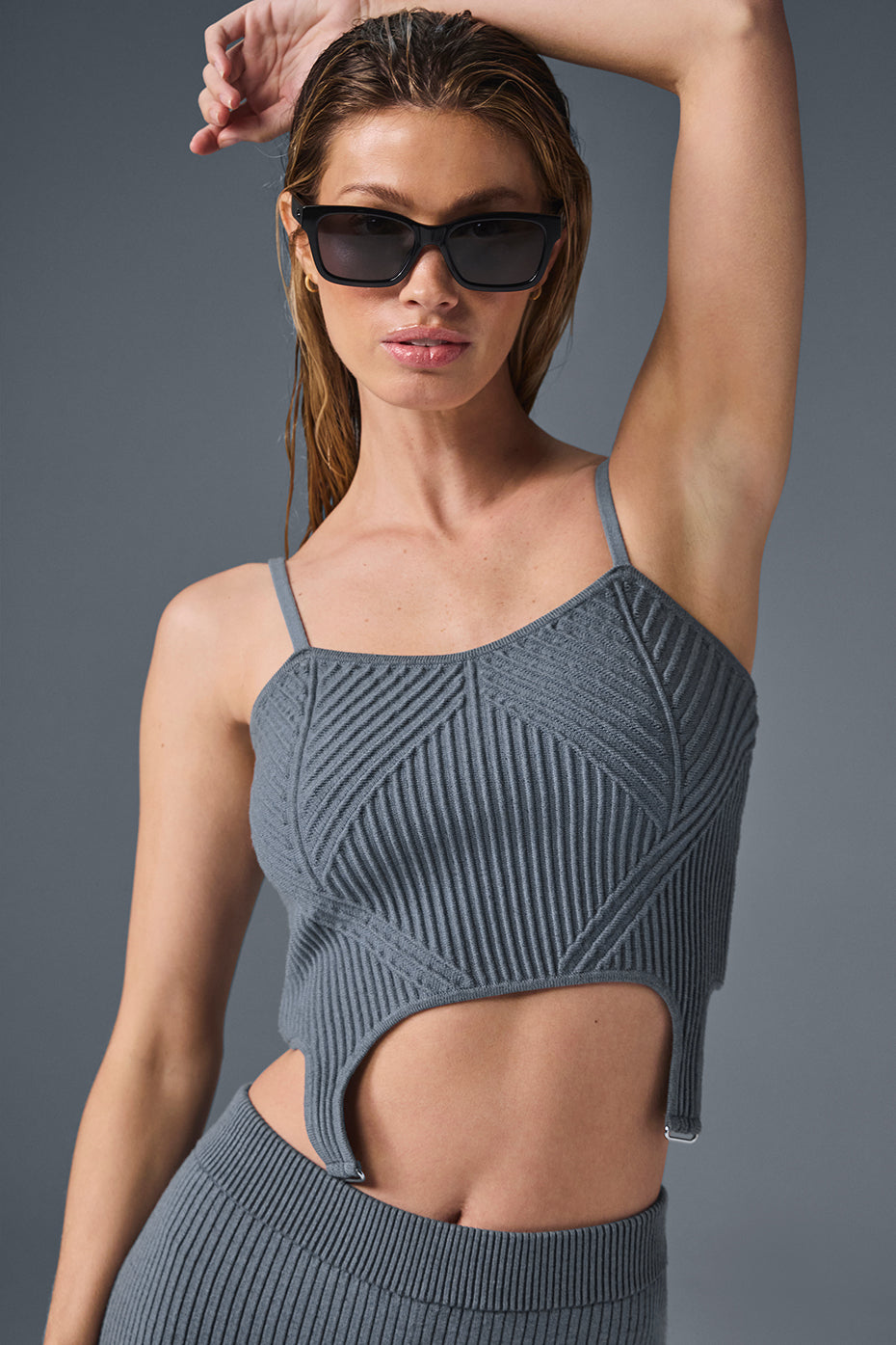 Denim Knit Garter Tank - Steel Grey/Anthracite — photo 1