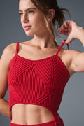 Denim Knit Garter Tank - Bold Red/Dark Bold Red — photo 3