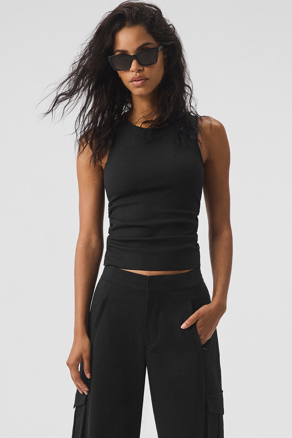 Ribbed En Pointe Tank - Black — photo 1