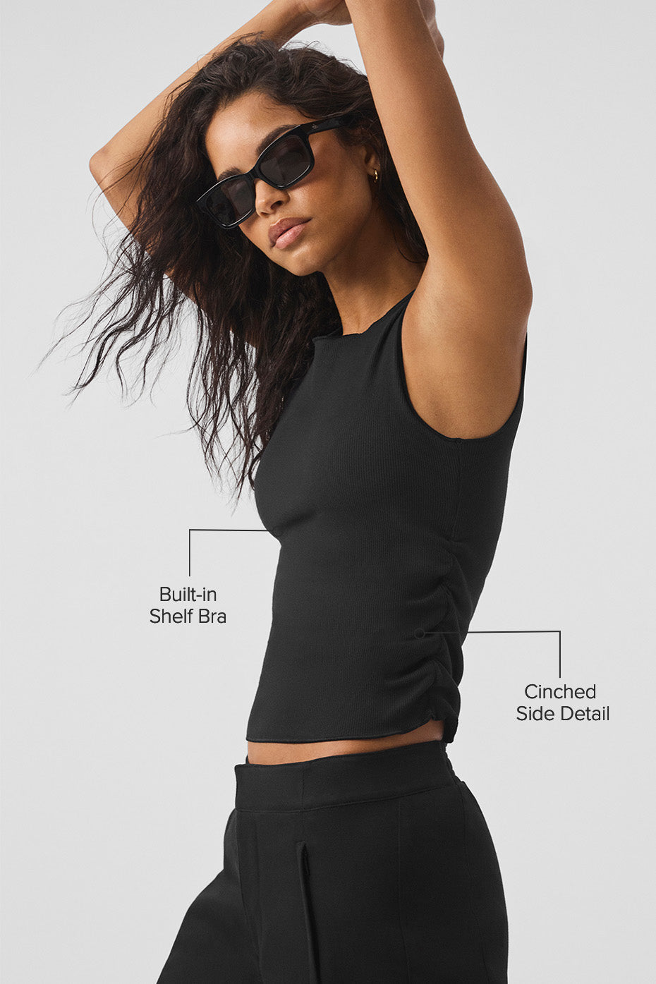 Ribbed En Pointe Tank - Black — photo 2