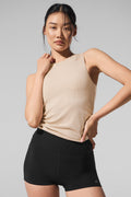 Ribbed En Pointe Tank - Macadamia — photo 1